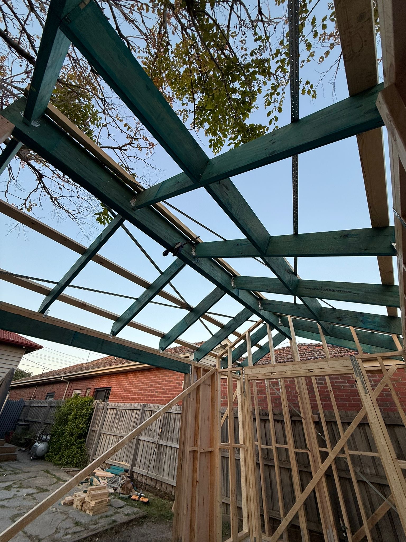 Roof framing work